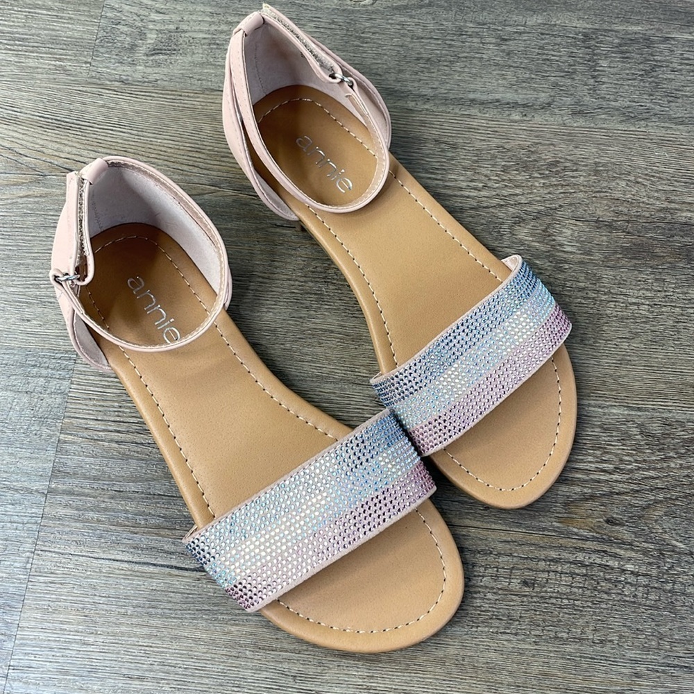 Annie Girls Sparkle Rhinestone Carlie Sandals, size 4